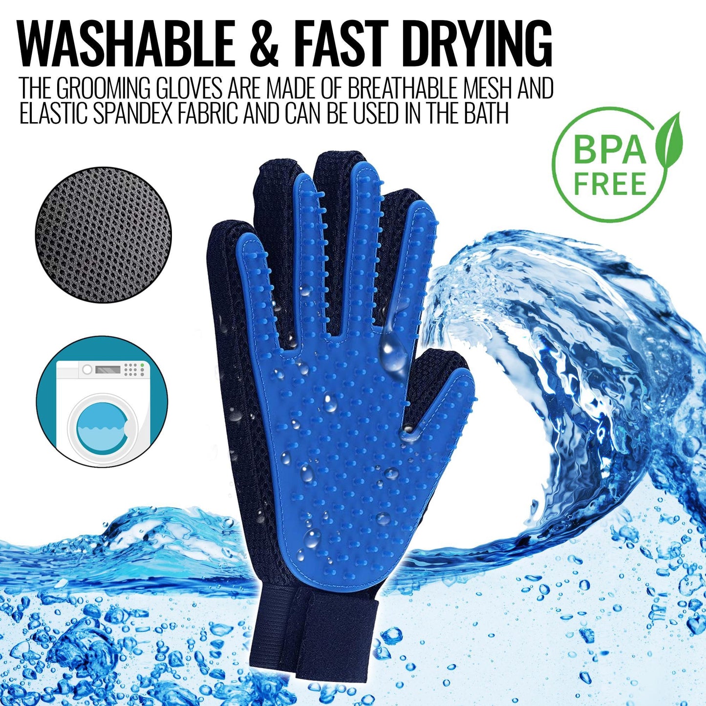 Deshedding Grooming Gloves